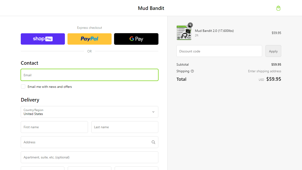 How to apply Mud Bandit coupon code